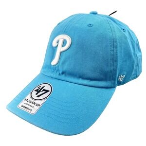 Philadelphia Phillies 47 Brand Womens Clean Up Hat Strap Back Blue Baseball NEW